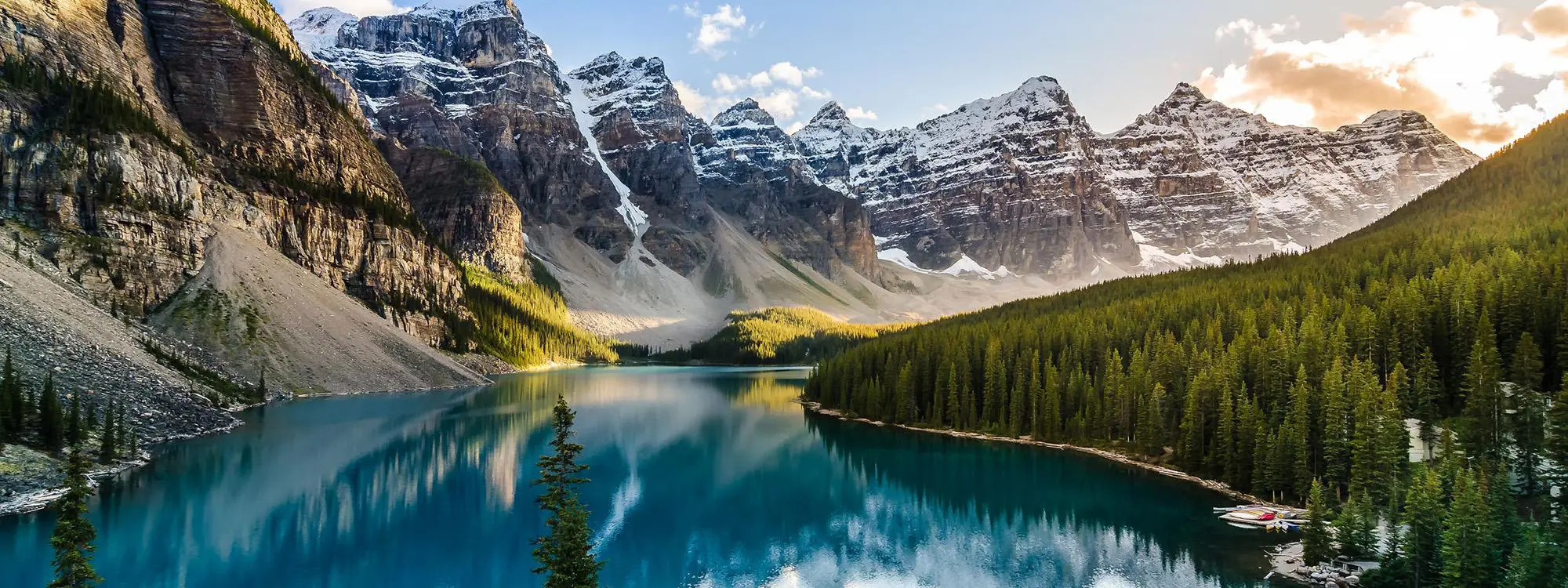 Canadian mountains surrounding a river