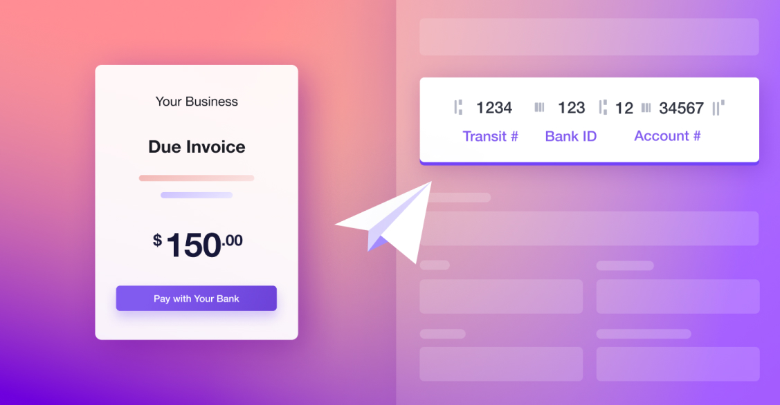 A business invoice with an option to make a bank payment