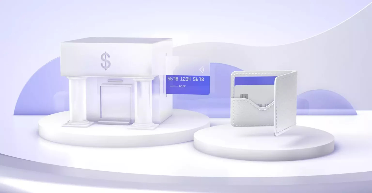 image of an Issuing bank, a credit card and a wallet