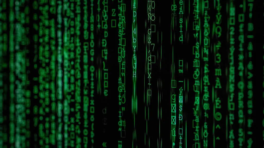 encryption code rin a Matrix style aesthetic